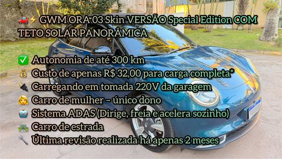 GWM ORA 03 48 KW ELÉTRICO SKIN SPECIAL EDITION em São Paulo, SP